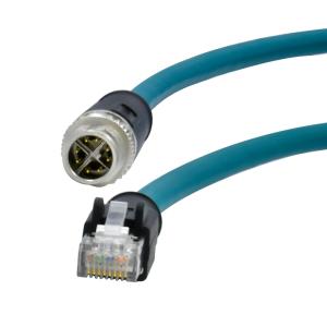 M12 8 Pin X-Coded Male to RJ45 Gigabit Ethernet Cable IP67