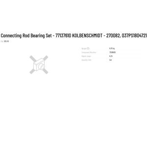 KS Connecting Rod Bearing Set 77137610 KOLBENSCHMIDT Part number 270082