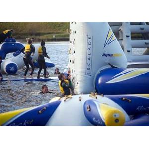 Wake Island Inflatable Water Park Durable Blue Inflatable Aqua Park For Sea