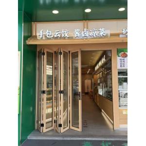 Modern Aluminum Tempered Glass Accordion Vertical Folding Local Window Bifold