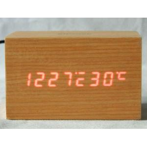 Digital Jumbo LED Wood Clock Vintage Table Wooden Alarm Clock
