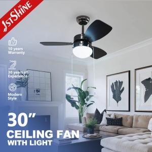 Support Dimmer 30-inch Ceiling Fan with 3 MDF Blades and Pull Chain Light by