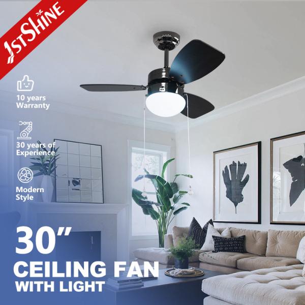 Support Dimmer 30-inch Ceiling Fan with 3 MDF Blades and Pull Chain Light by