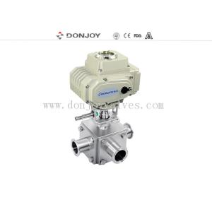 SS316L Electric Actuator L Port 1.5 Sanitary3 way non retention Ball Valve