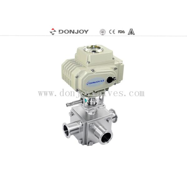 Quality SS316L Electric Actuator L Port 1.5" Sanitary3 way non retention Ball Valve wholesale