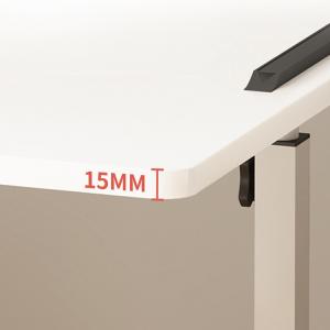 Customizable Office Furniture White Wooden Movable Table with Manual Height