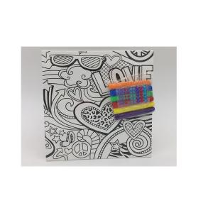 Children 2 In 1 Drawing Art And Craft Board With 45Pcs Decorative Sticky Geme