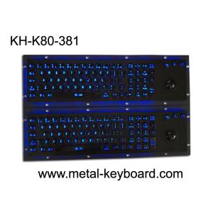Illuminant Waterproof SS Industrial Metal Keyboard With Trackball Pointing