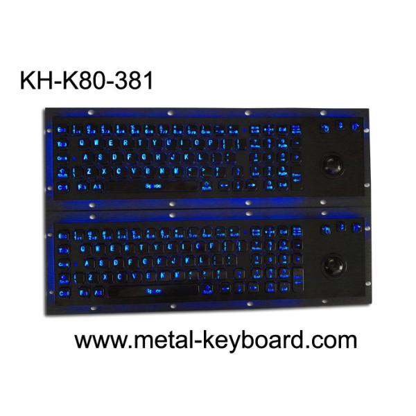 Illuminant Waterproof SS Industrial Metal Keyboard With Trackball Pointing