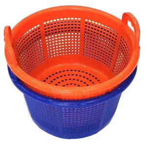 Small Stackable Plastic Fruit Baskets With Handles Main Orange