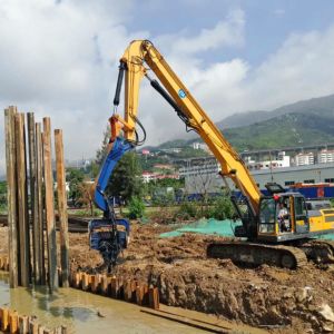 Embraced Elastic Sheath 10m 30T Pile Driver Excavator Attachment
