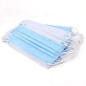 China White And Blue Earloop Face Masks / Breathable Earloop Medical Mask on sale