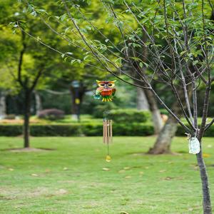 LED Solar Powered Wind Chime Multicolor Metal Solar Yard Ornaments