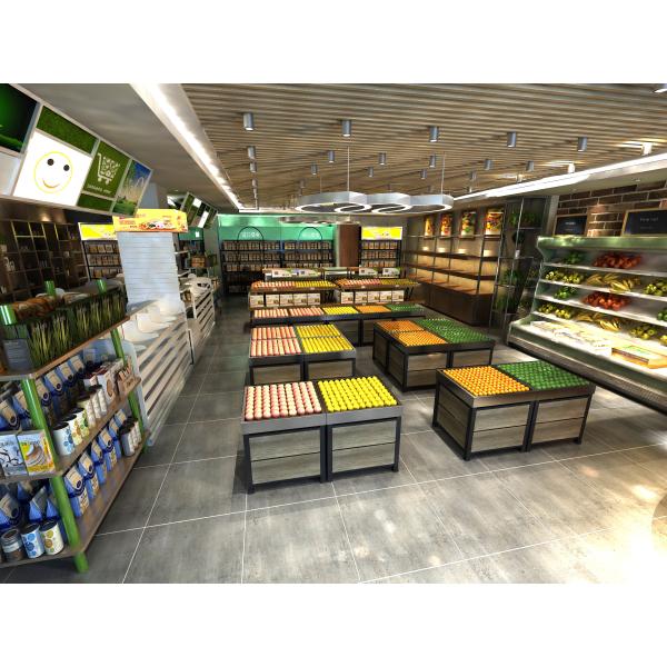 TGL vegetable Supermarket Shelf Rack Wooden economic Morden Style