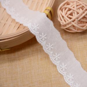 2.5cm Polyester Cotton Embroidery Lace Fabric For Clothes