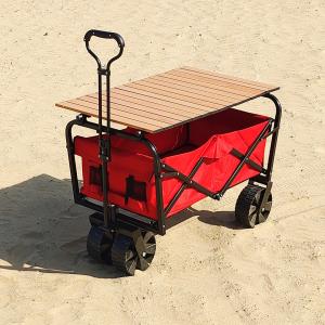 Wide Wheels Practical Foldable Beach Cart Welding Industrial Storage Folding