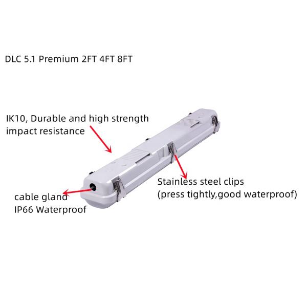 AC 110V ± 10% Input Voltage Industrial 60W 4' LED Linear Tri Proof Light Weather Proof