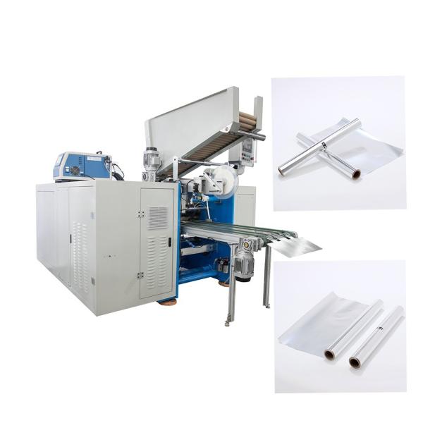 Quality Food Grade High Speed Automatic Baking Paper Roll Aluminium Foil Rewinding Machine with Auto Labeling System wholesale