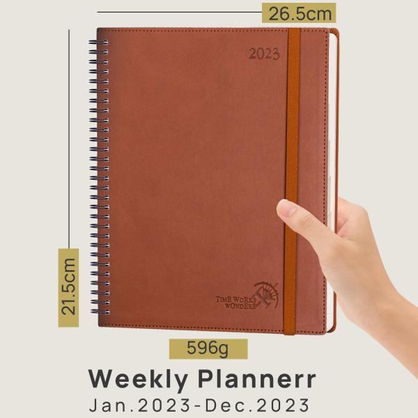 Quality ECO Friendly Poprun 2023 Custom Planner Large Size Vegan Leather wholesale