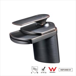 Deck mount waterfall bathroom sink faucet Single Handle 360 Swivel