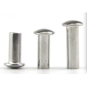 Nickel Plated Brake Lining Rivets , Semi Tubular Hollow End Rivets