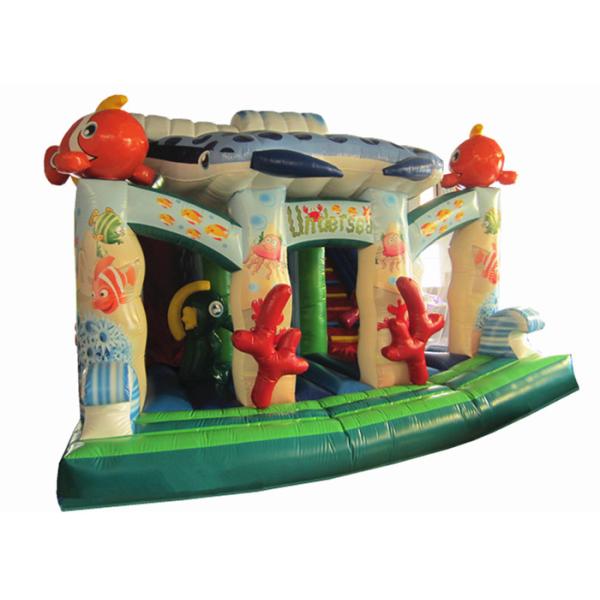 Quality Beautiful Colourful Commercial Inflatable Water Slides Undersea World Theme 0.55mm Pvc Tarpaulin wholesale