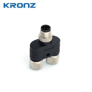 IP67 M12 4-Pin A Code Y Splitter 1 Male to 2 Female Extension Branch Cable for
