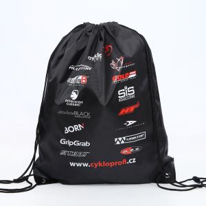Black Backpack Polyester Dustproof Drawstring Portable Gym Bag