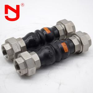 Stainless Steel Screwed Union Bspt Threaded Expansion Joint Rubber Connector For