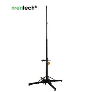 5.5m iron materials telescopic mast with mobile quadpod brackets with wheels