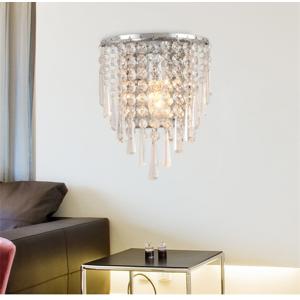 Modern Led Crystal Wall Lamp Tricolor Light Bedside Lamp silver wall light(WH-OR