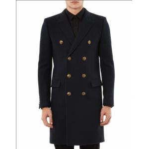 Custom high quality mens longline wool coat with double-breasted