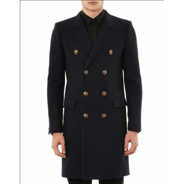 Quality Custom high quality mens longline wool coat with double-breasted wholesale