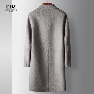 Men's Winter Wool Coat Leisure Long Sections Pure Color Overcoat with GARMENT