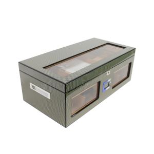 Luxury Cedar Wood Cigar Humidor Box with Piano Paint Hygrometer and Double-Layer