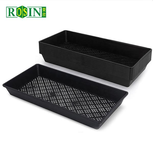 Black Plastic Nursery Seedling Tray PP Rectangular Flat Bottomed For Sprouts