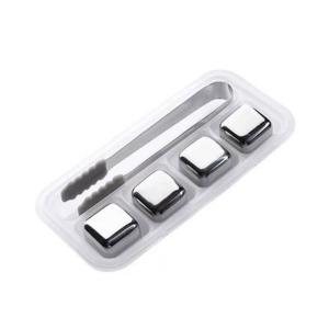 Ice Cube Silver Mirror Polishing Metal Wine Cooler 27MM