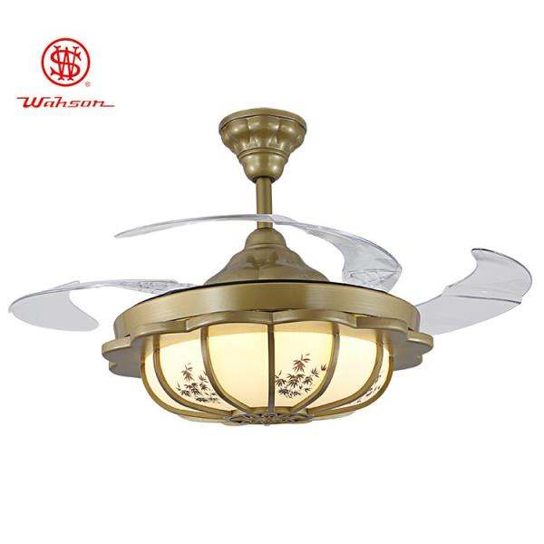 Quality CCC Transparent Balde 3500K Modern Invisible Ceiling Fan / Quiet Ceiling Fan With Light wholesale