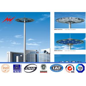 Multisided 40M 12 Lamps Galvanized High Mast Pole for Plaza Lighting with Lifting System