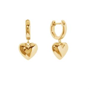 18K Gold Plated Teardrop Hollow Stud Heart Dangle Earrings For Gift Occasion