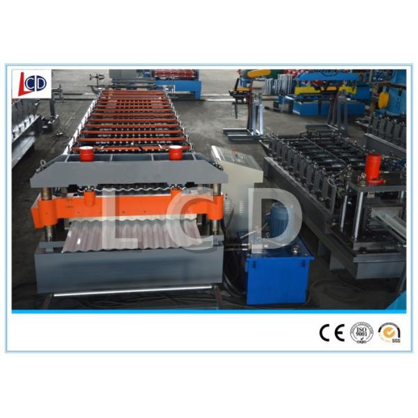 Galvanized Corrugated Roof Roll Forming Machine 380V 12 M / Min Speed