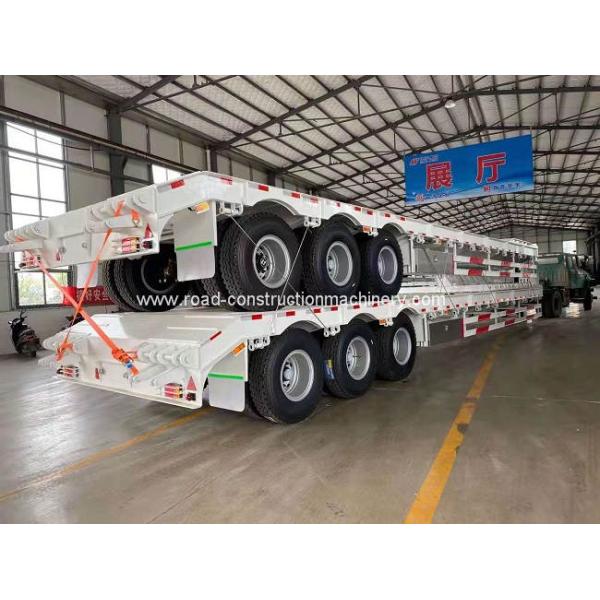 Steel Q345 CCC 60 Ton 3 Axle Low Bed Trailer With Mechanical Ladder
