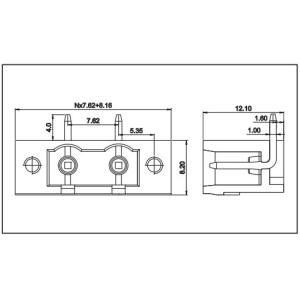 Plug-Terminal Block socket closed straight pin Pitch:7.62mm / 0.3 in