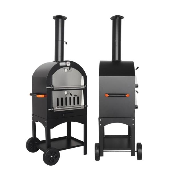 Outdoor Courtyard Charcoal Oven for Baking Pizza Portable and 30.5*30.5cm Stone Size