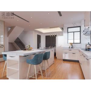 Cheap L-Shaped Stainless Steel Kitchen Cabinet With Functional Island for sale