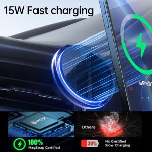 Stable Magsafe Car Mount Charger For Car With Crystal Ambient Light And Step