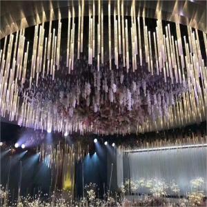 String Tube Pendant Crystal Chandelier Light For Living Room Dining Event Stage