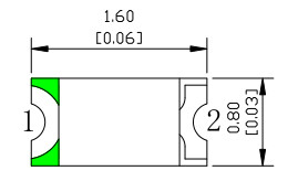 0603 Series Single Color Led Emitting Diode For Back Lighting