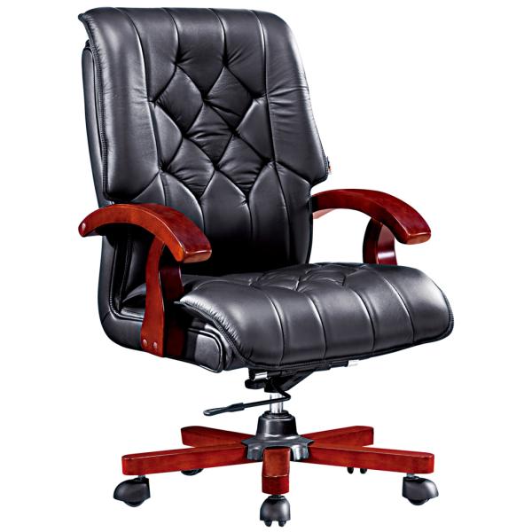Quality medium back solid wood office manager chair furniture wholesale