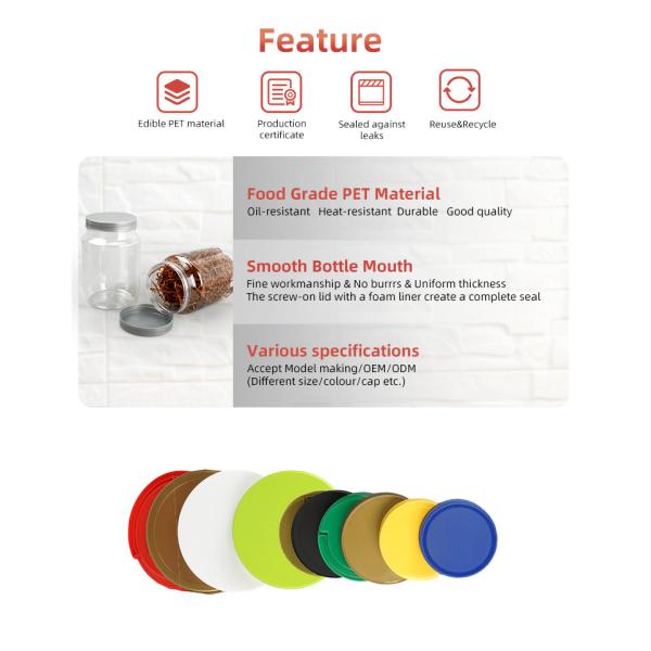 Food Grade Clear Plastic Jam Bottle 500ml 2000ml Pet Cookie Jar